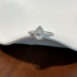 Pear Cut Halo Engagement Ring