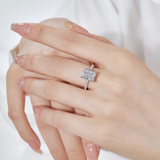 Statement Radiant Halo Cubic Zirconia Ring – 4ct Look