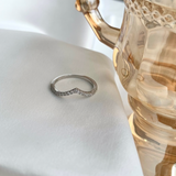 Chevron Pavé CZ Band Ring in Sterling Silver