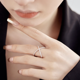 Crisscross Pavé CZ Statement Ring in Sterling Silver