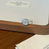 Radiant Cut Halo Moissanite Engagement Ring