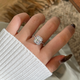 Radiant Cut Halo Moissanite Engagement Ring