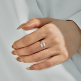 Emerald Cut Solitaire Moissanite Engagement Ring