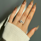 Heart Cut Halo Moissanite Engagement Ring