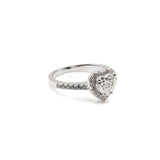 Heart Cut Halo Moissanite Engagement Ring
