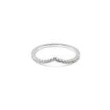 Chevron Pavé CZ Band Ring in Sterling Silver