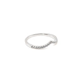 Chevron Pavé CZ Band Ring in Sterling Silver
