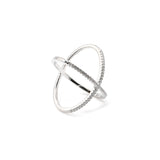 Crisscross Pavé CZ Statement Ring in Sterling Silver