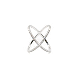 Crisscross Pavé CZ Statement Ring in Sterling Silver
