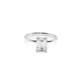 Emerald Cut Solitaire Moissanite Engagement Ring