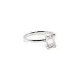 Emerald Cut Solitaire Moissanite Engagement Ring