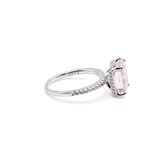 Pink Radiant Cut CZ Statement Ring in Sterling Silver