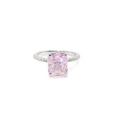 Pink Radiant Cut CZ Statement Ring in Sterling Silver