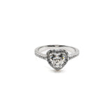 Heart Cut Halo Moissanite Engagement Ring